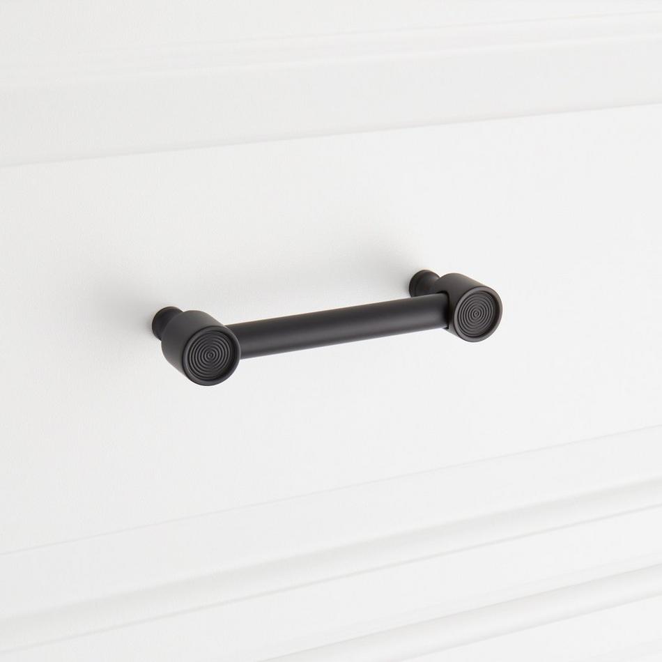 3-3/4" Orwell Radial Textured Cabinet Pull - Matte Black, , large image number 3