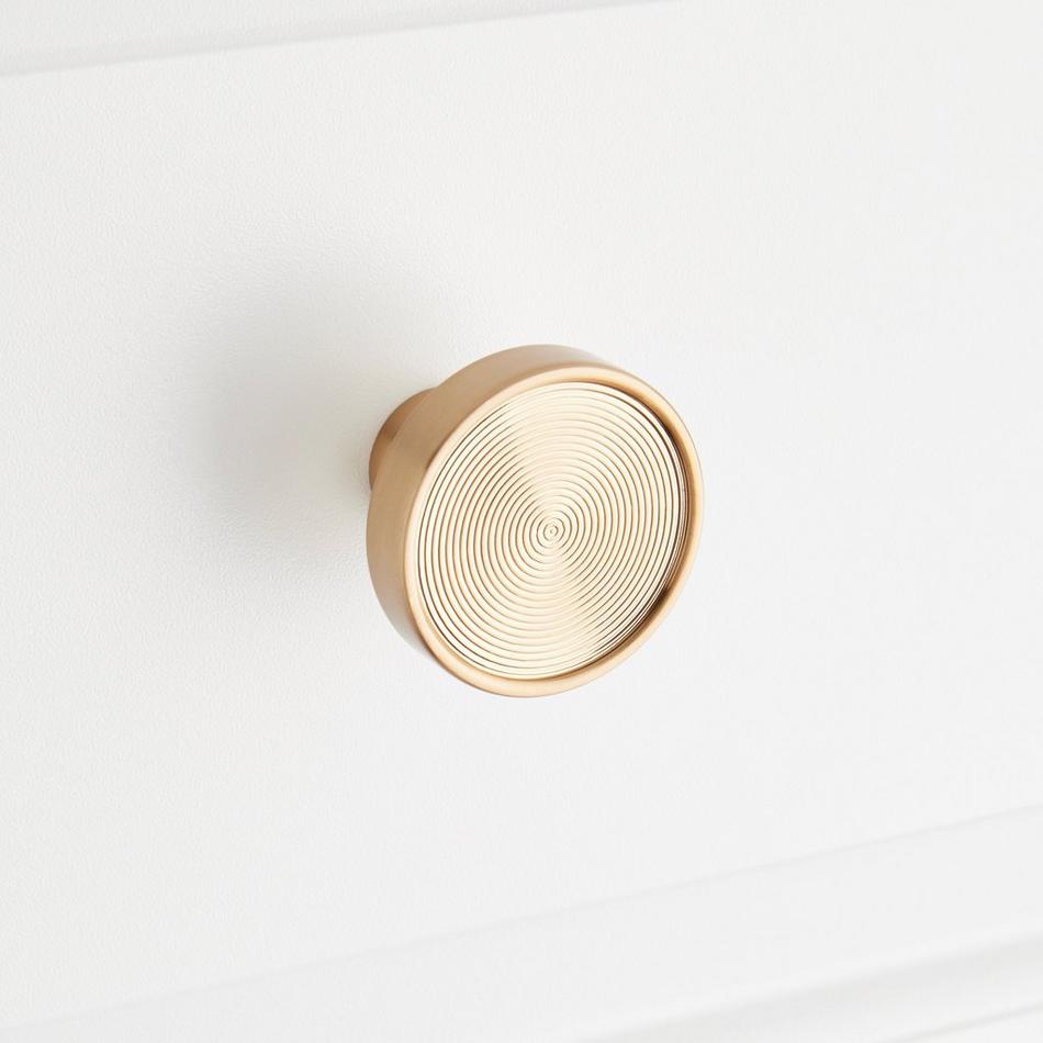 1-1/4" Orwell Radial Textured Round Cabinet Knob - Champagne Bronze, , large image number 3