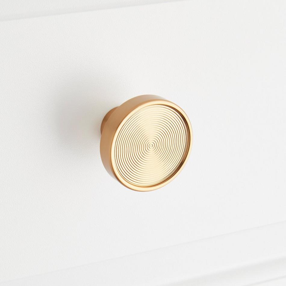 1-1/4" Orwell Radial Textured Round Cabinet Knob - Brushed Gold, , large image number 3
