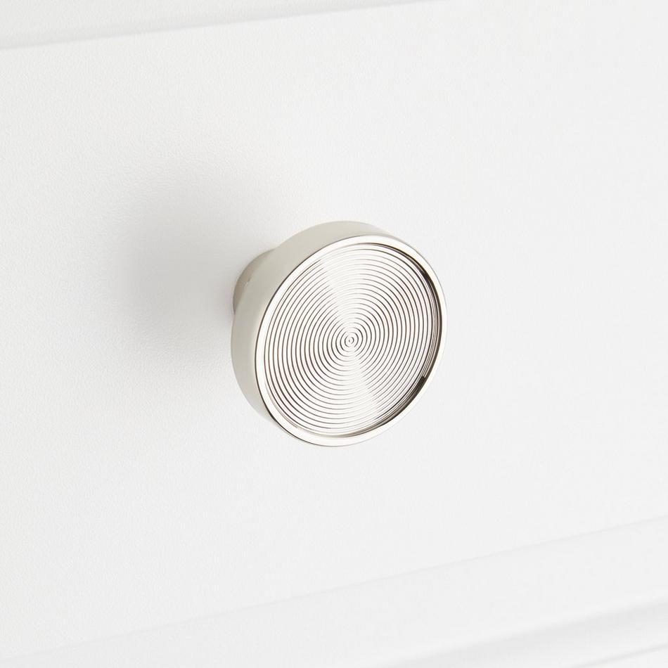 1-1/4" Orwell Radial Textured Round Cabinet Knob - Polished Nickel, , large image number 3