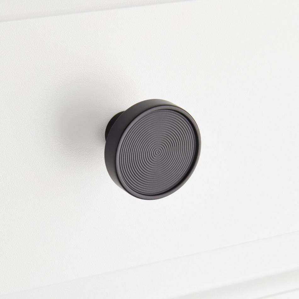 1-1/4" Orwell Radial Textured Round Cabinet Knob - Matte Black, , large image number 3