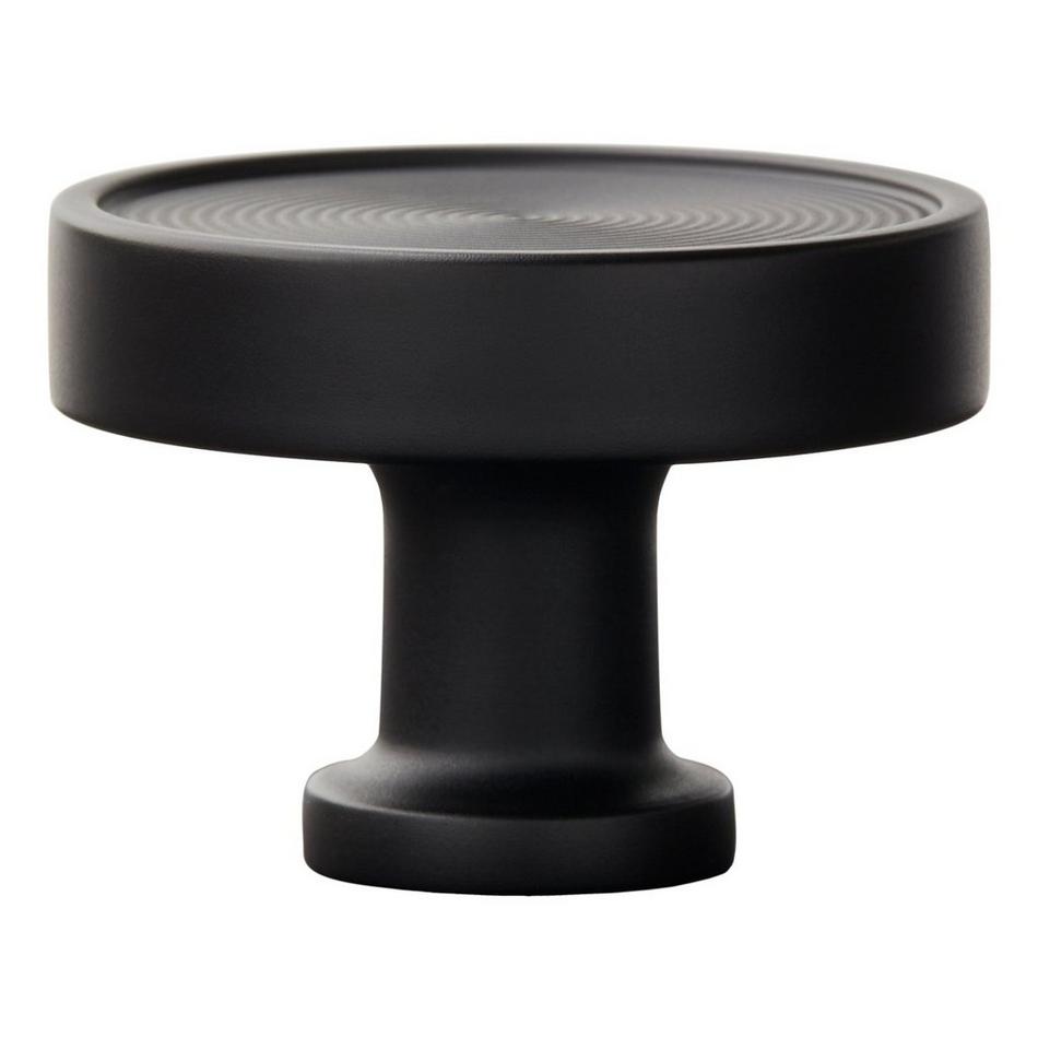 1-1/4" Orwell Radial Textured Round Cabinet Knob - Matte Black, , large image number 2