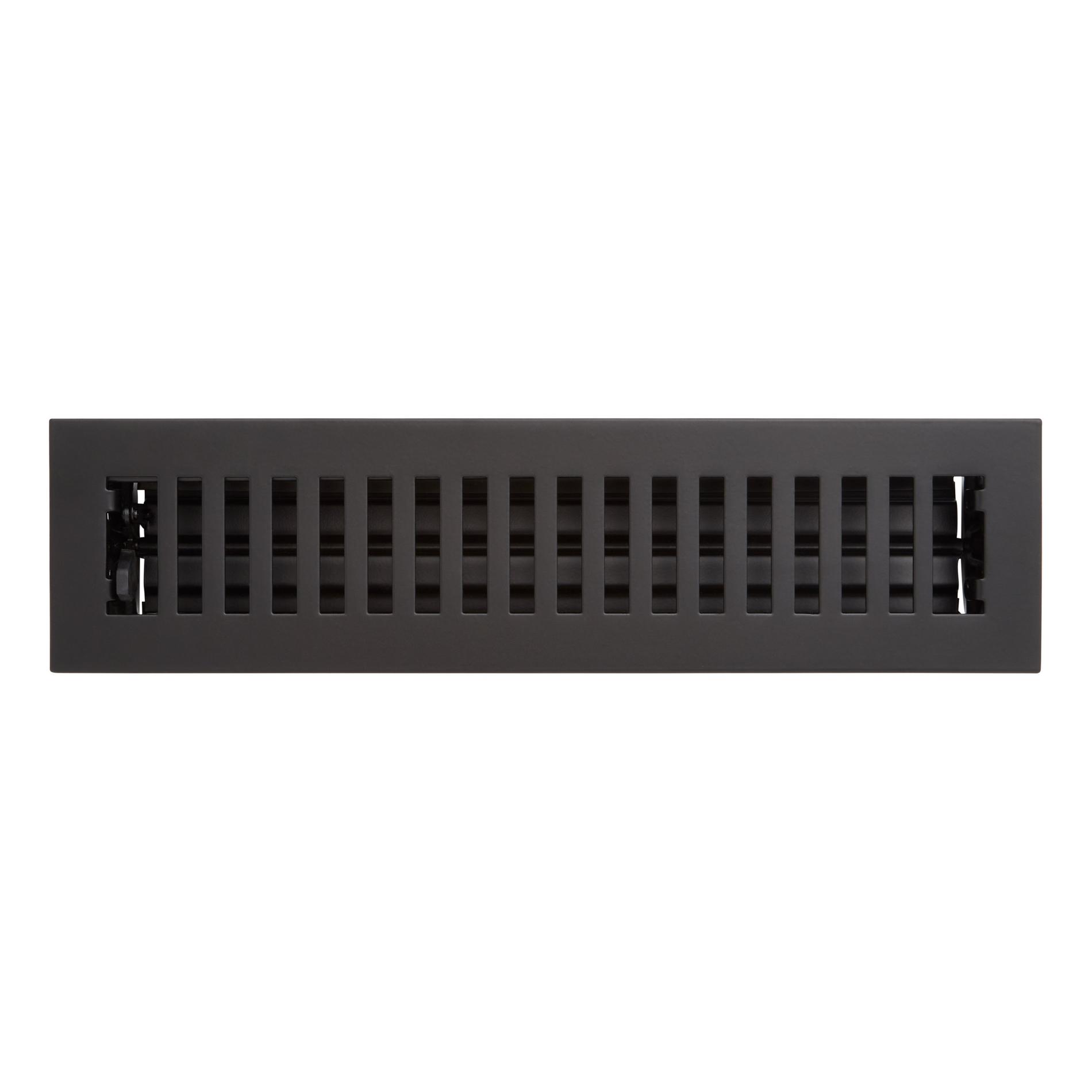 Modern Steel Floor/Wall Register - Matte Black - 2-1/4