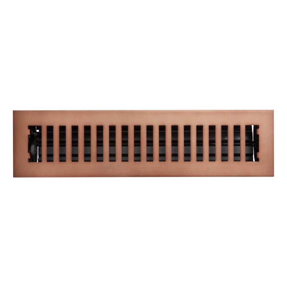 Modern Steel Floor/Wall Register - Oil Rubbed Bronze - 2-1/4" x 12" (3-9/16" x 13-3/8" Overall), , large image number 0