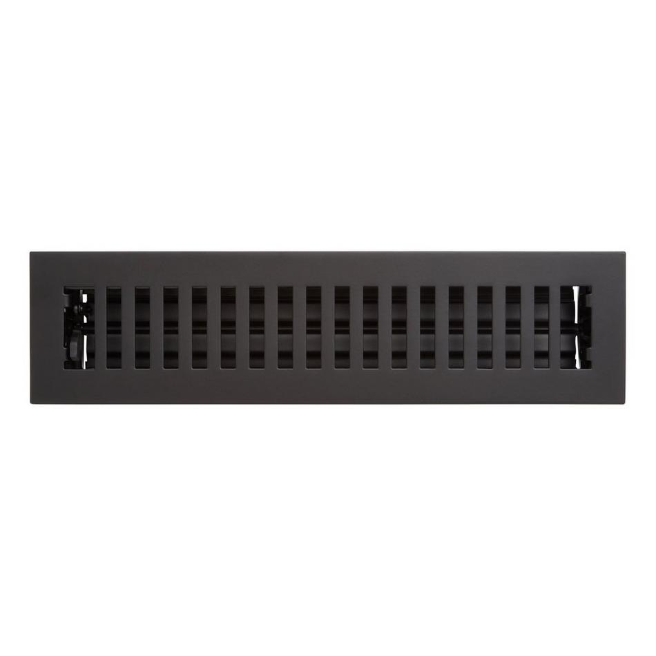 Modern Steel Floor/Wall Register - Matte Black - 2-1/4" x 12" (3-9/16" x 13-3/8" Overall), , large image number 0