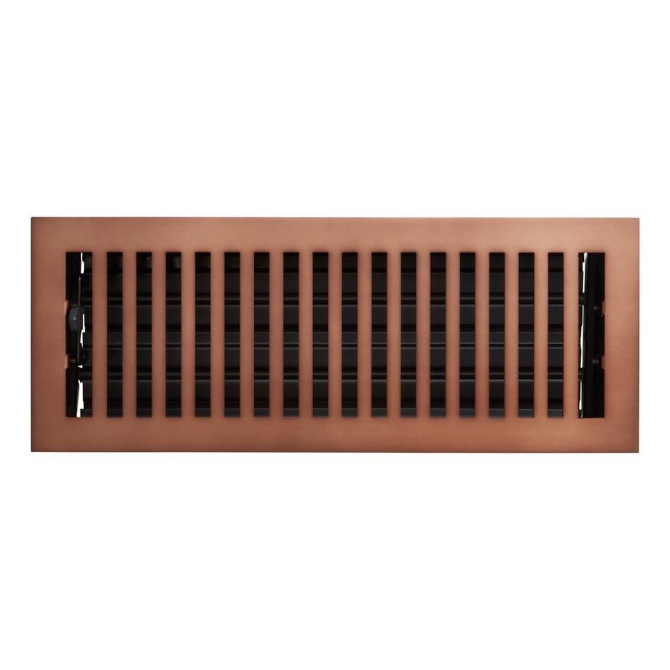 Modern Steel Floor/Wall Register - Oil Rubbed Bronze - 4" x 10" (5-1/4" x 11-5/16" Overall), , large image number 0