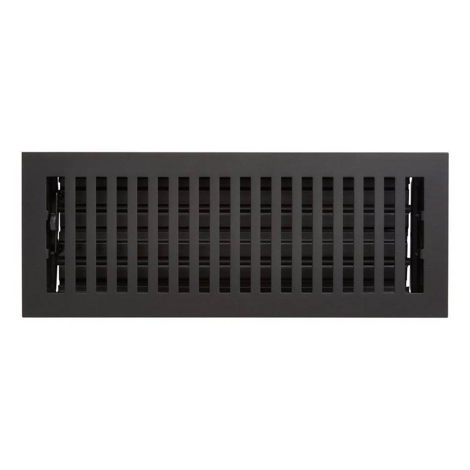 Modern Steel Floor/Wall Register - Matte Black - 4" x 10" (5-1/4" x 11-5/16" Overall), , large image number 0