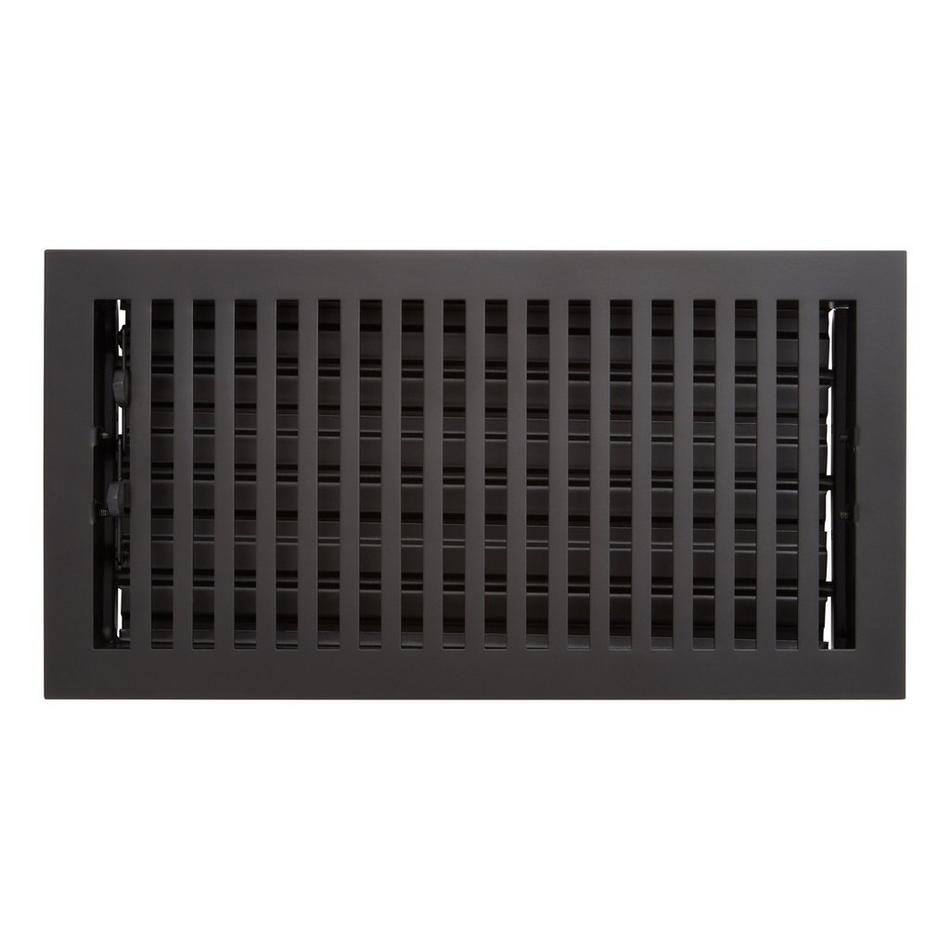 Modern Steel Oversized Floor Register - Matte Black - 6" x 10" (7" x 11-1/4" Overall), , large image number 0