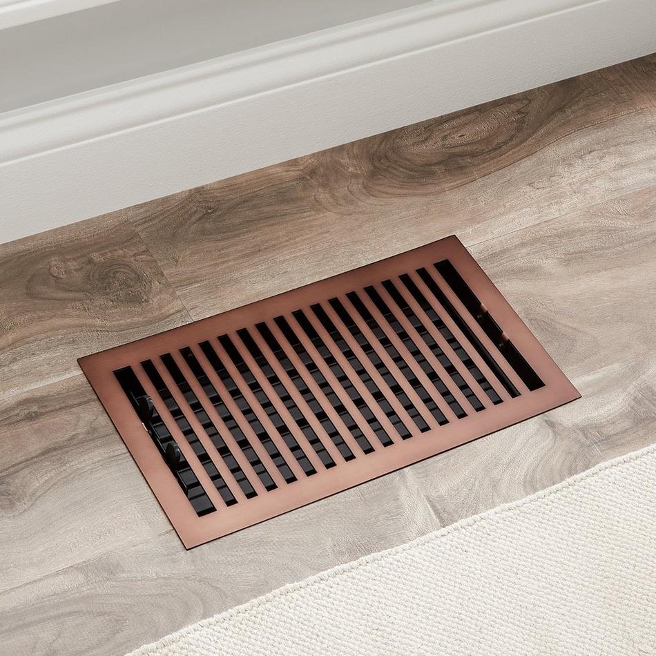 Modern Steel Oversized Floor Register - Oil Rubbed Bronze - 6" x 12" (7" x 13-5/16" Overall), , large image number 0