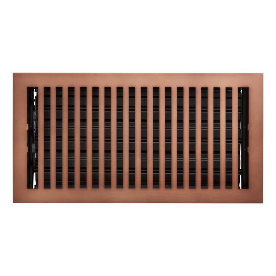 Modern Steel Oversized Floor Register - Oil Rubbed Bronze - 6" x 12" (7" x 13-5/16" Overall), , large image number 1