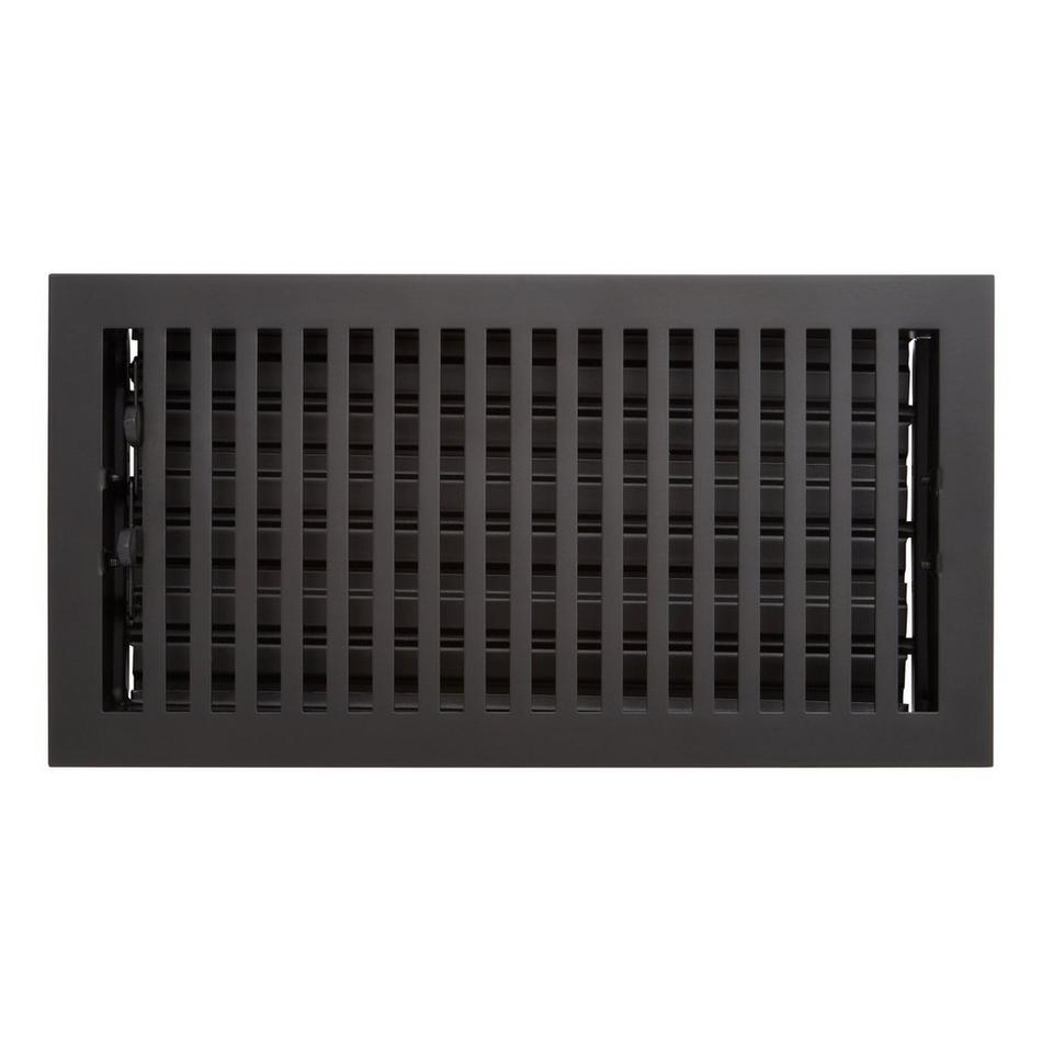 Modern Steel Oversized Floor Register - Matte Black - 6" x 14" (7" x 15-1/4" Overall), , large image number 0