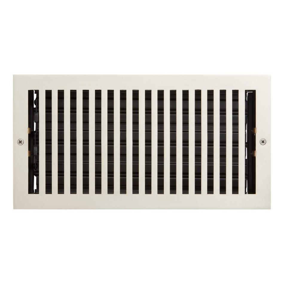 Modern Steel Oversized Wall Register - Brushed Nickel - 6" x 10" (7" x 11-1/4" Overall), , large image number 0