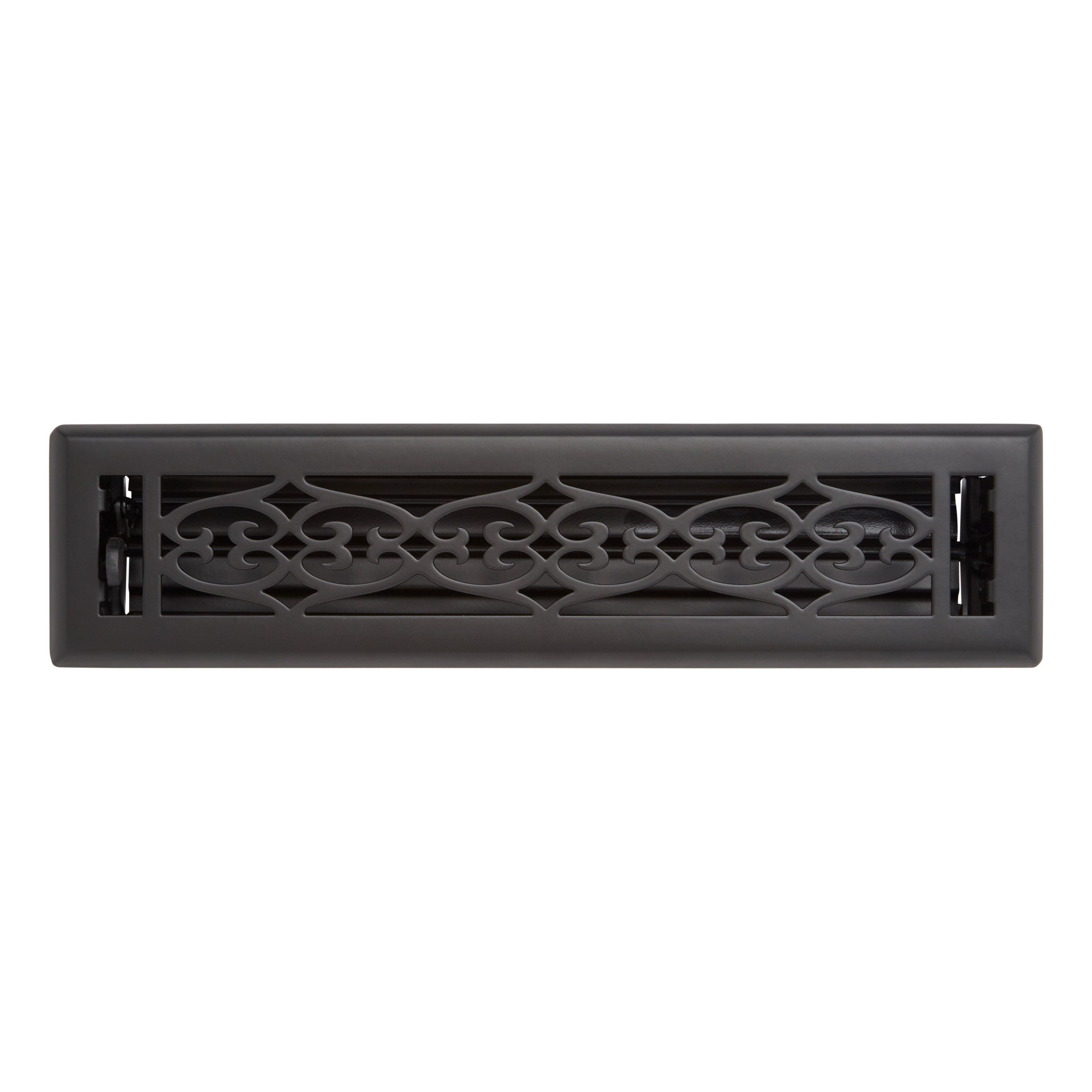 Old Victorian Steel Floor/Wall Register - Matte Black - 2-1/4