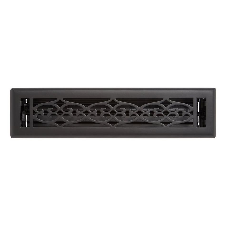 Old Victorian Steel Floor/Wall Register - Matte Black - 2-1/4" x 10" (3-9/16" x 11-5/16" Overall), , large image number 0