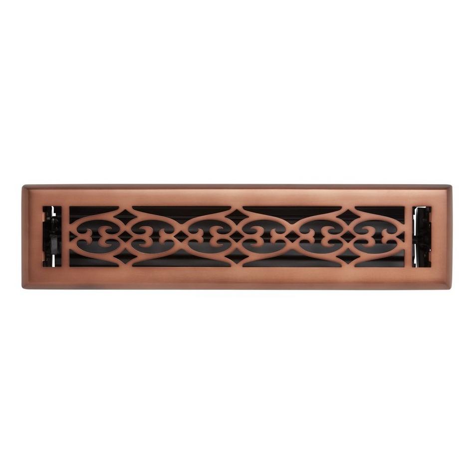 Old Victorian Steel Floor/Wall Register - Oil Rubbed Bronze - 2-1/4"x12" (3-9/16" x 13-3/8" Overall), , large image number 0