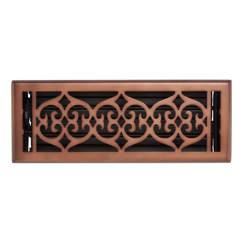 Old Victorian Steel Floor/Wall Register - Oil Rubbed Bronze - 4" x 10" (5-1/4" x 11-5/16" Overall), , large image number 0