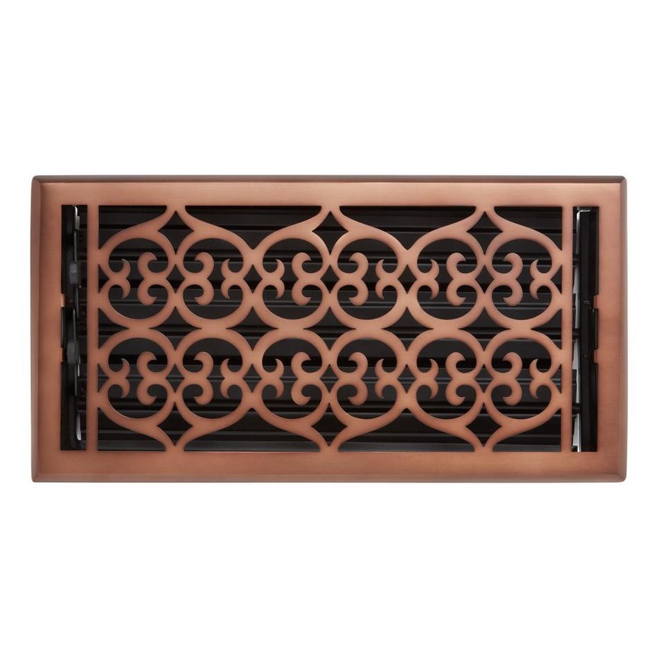 Old Victorian Steel Oversized Floor Register - Oil Rubbed Bronze - 6" x 10" (7" x 11-1/4" Overall), , large image number 0