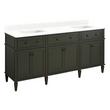 72" Elmdale Vanity with Rectangular Undermount Sinks - Dark Olive Green - Feathered White - 0 Hole, , large image number 0