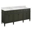 72" Elmdale Vanity with Rectangular Undermount Sinks - Dark Olive Green - Carrara - Widespread, , large image number 1