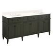 72" Elmdale Vanity with Rectangular Undermount Sinks - Dark Olive Green - Arctic White - Widespread, , large image number 0