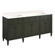 72" Elmdale Vanity with Rectangle Undermount Sinks - Dark Olive Green - Arctic White - No Fct Holes, , large image number 1