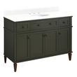 48" Elmdale Vanity with Undermount Sink - Dark Olive Green - Feathered White Quartz - Widespread, , large image number 0