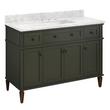 48" Elmdale Vanity with Rectangular Undermount Sink - Dark Olive Green - Carrara Marble - Widespread, , large image number 1