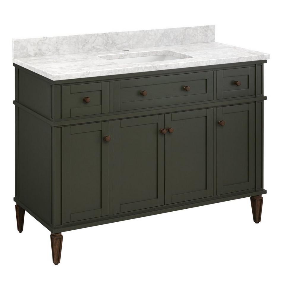 48" Elmdale Vanity with Rectangular Undermount Sink - Dark Olive Green - Carrara - Single Hole, , large image number 1