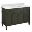 48" Elmdale Vanity with Rectangular Undermount Sink - Dark Olive Green - Carrara - No Faucet Holes, , large image number 0