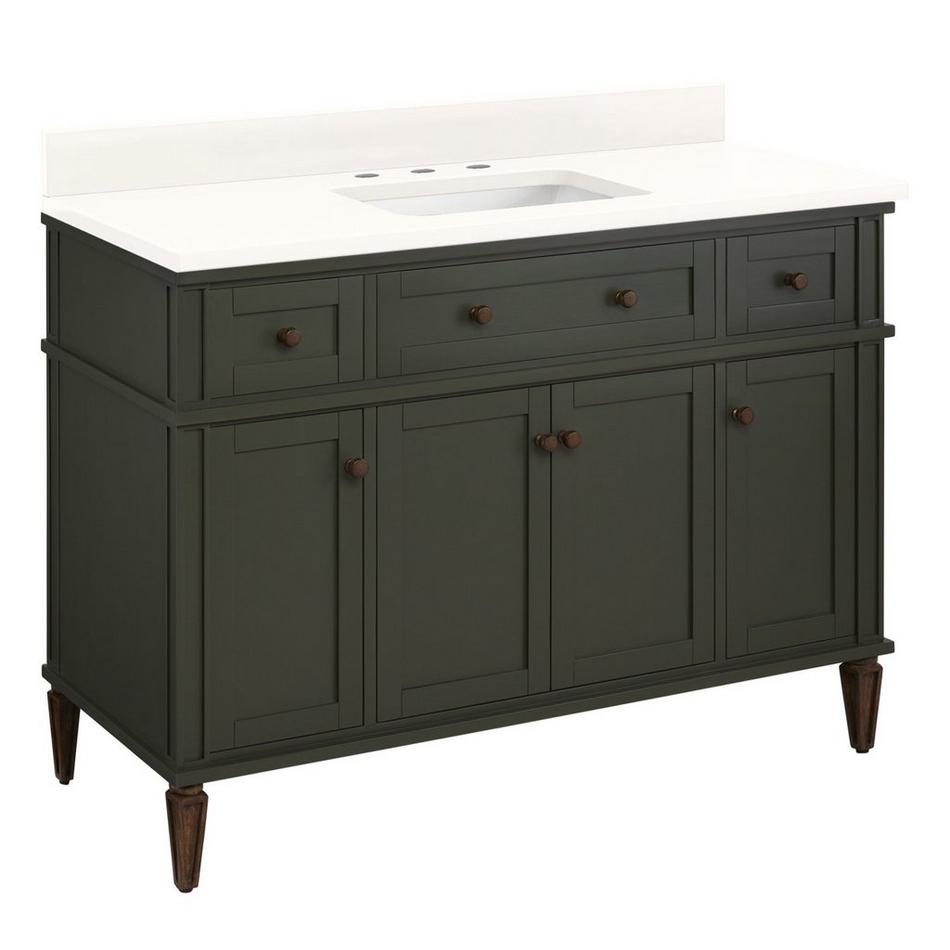 48" Elmdale Vanity with Rectangular Undermount Sink - Dark Olive Green - Arctic White - Widespread, , large image number 0