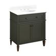 30" Elmdale Vanity with Undermount Sink - Dark Olive Green - Feathered White Quartz - Widespread, , large image number 0