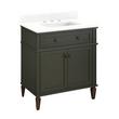 30" Elmdale Vanity with Rectangle Undermount Sink - Dark Olive Green - Feathered White - Widespread, , large image number 0