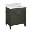 30" Elmdale Vanity with Rectangular Undermount Sink - Dark Olive Green - Carrara - Single Hole, , large image number 1