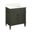 30" Elmdale Vanity with Rectangle Undermount Sink - Dark Olive Green - Arctic White - No Faucet Hole, , large image number 1