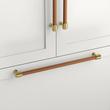 18" Lazzara Appliance Pull Cognac Leather - Champagne Bronze, , large image number 0