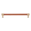 10-1/16" Lazzara Oversized Cabinet Pull Cognac Leather - Champagne Bronze, , large image number 2