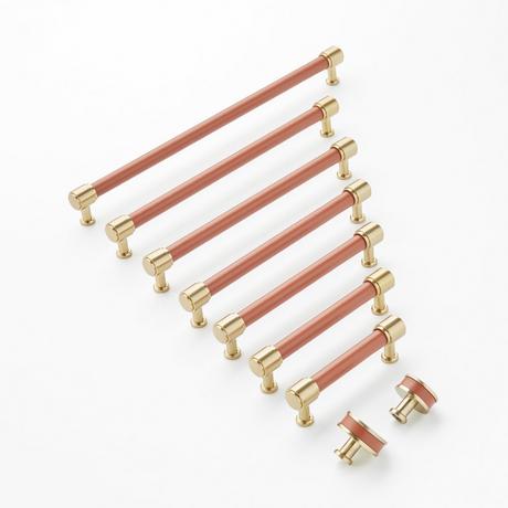 Lazzara Oversized Cabinet Pull Cognac Leather