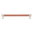 8-13/16" Lazzara Oversized Cabinet Pull Cognac Leather - Satin Nickel, , large image number 2