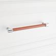 7-9/16" Lazzara Cabinet Pull Cognac Leather - Polished Chrome, , large image number 3