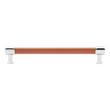 7-9/16" Lazzara Cabinet Pull Cognac Leather - Polished Chrome, , large image number 2