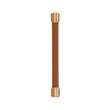 6-5/16" Lazzara Cabinet Pull Cognac Leather - Brushed Gold, , large image number 1