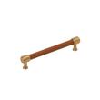 6-5/16" Lazzara Cabinet Pull Cognac Leather - Brushed Gold, , large image number 0