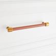 6-5/16" Lazzara Cabinet Pull Cognac Leather - Brushed Gold, , large image number 3