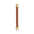 6-5/16" Lazzara Cabinet Pull Cognac Leather - Champagne Bronze, , large image number 1