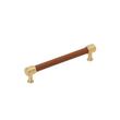 6-5/16" Lazzara Cabinet Pull Cognac Leather - Champagne Bronze, , large image number 0