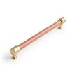 6-5/16" Lazzara Cabinet Pull Cognac Leather - Golden Champagne, , large image number 0