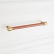 6-5/16" Lazzara Cabinet Pull Cognac Leather - Golden Champagne, , large image number 3