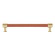 6-5/16" Lazzara Cabinet Pull Cognac Leather - Golden Champagne, , large image number 2