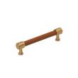 5-1/16" Lazzara Cabinet Pull Cognac Leather - Brushed Gold, , large image number 0