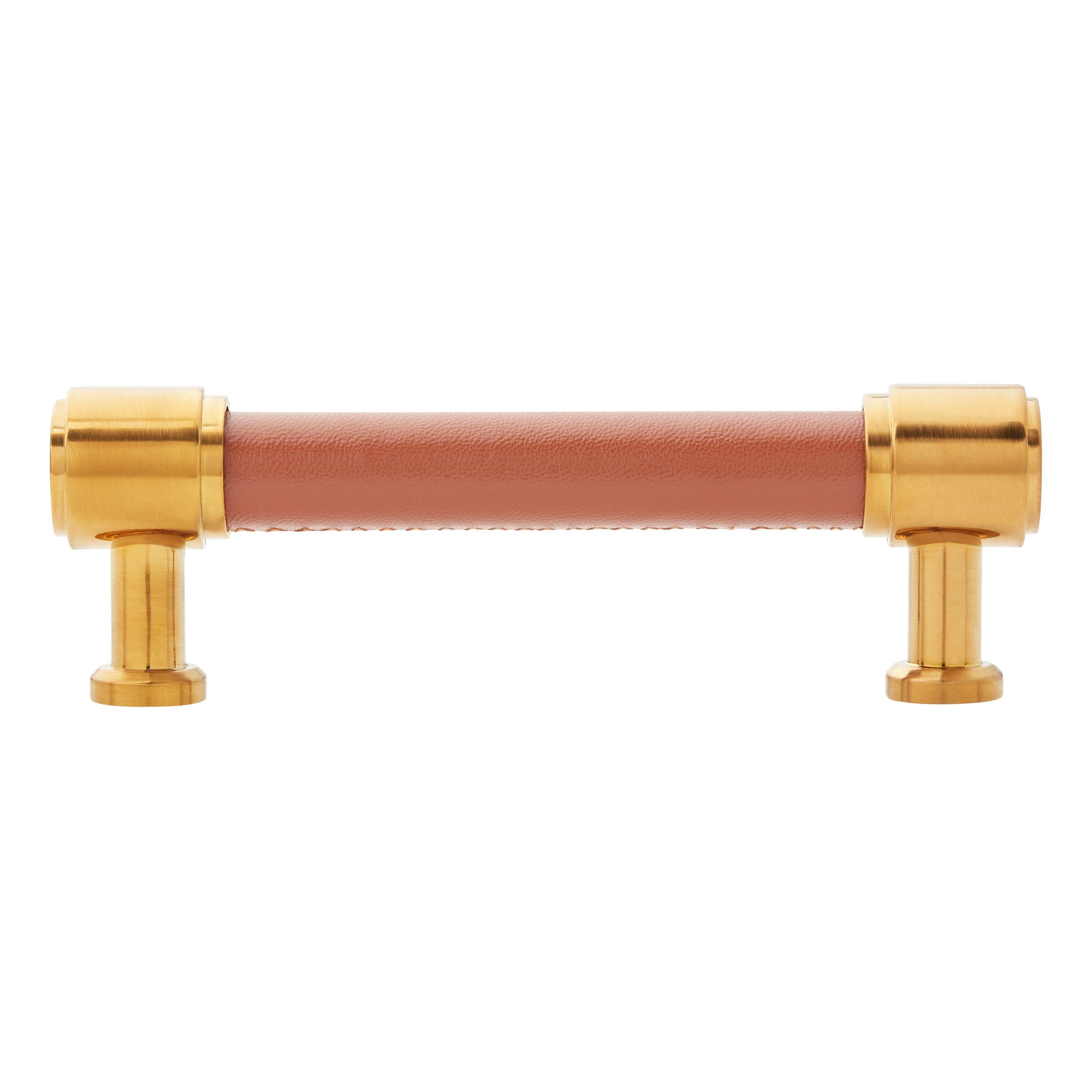 Lazzara Cabinet Pull Cognac Leather | Signature Hardware